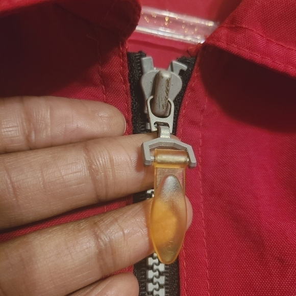 Express Athletique | Women's Red Vintage Full Zipper Nylon Jacket (Size Small) - Picture 9 of 12